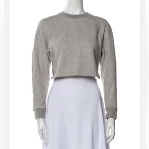 Tibi Cropped Back Sweatshirt Size Small